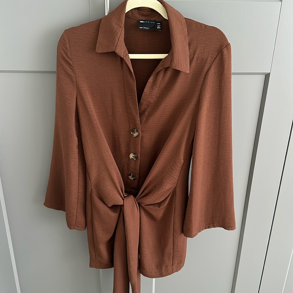 ASOS brown tie dress